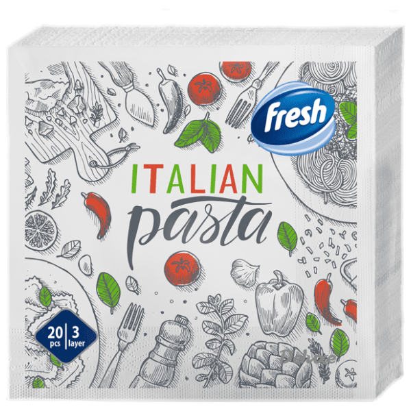 Salvete FRESH dekor hrana 3sloja 20kom