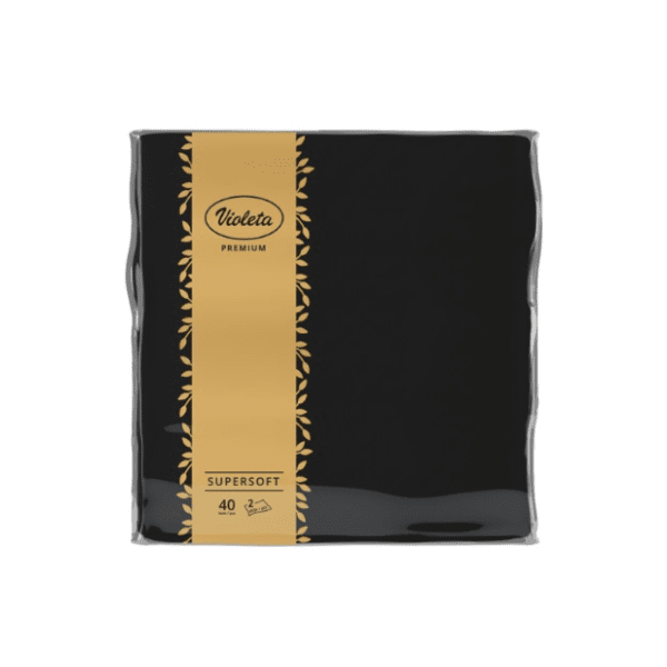 Salvete VIOLETA Premium crne 2sloja 40kom