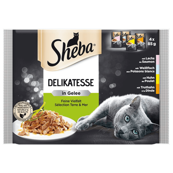 SHEBA Delikatesse fine flakes hrana za mačke  4x85g