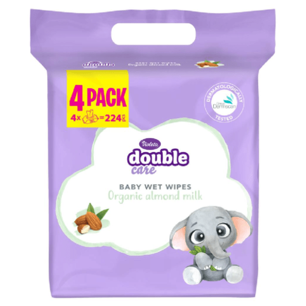 Vlažne maramice VIOLETA baby badem 4x56kom