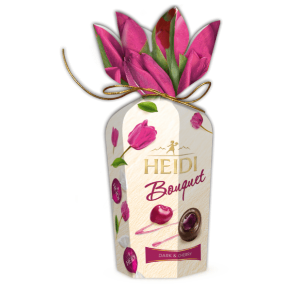 Bombonjera HEIDI Bouqet flower dark & cherry 120g