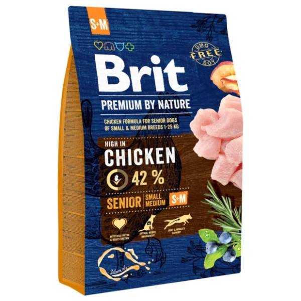 BRIT Premium by nature senior small&medium piletina 3kg