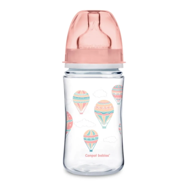 CANPOL BABIES Clouds plastična flašica 240ml roze