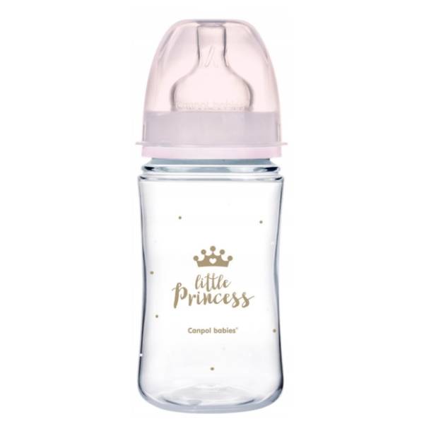 CANPOL BABIES Wide Neck Royal Baby flašica 240ml roze