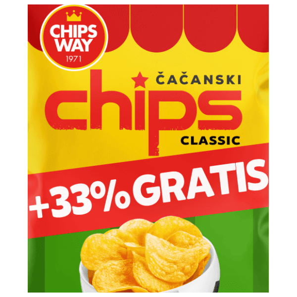 CHIPS WAY classic 150g + 33% gratis