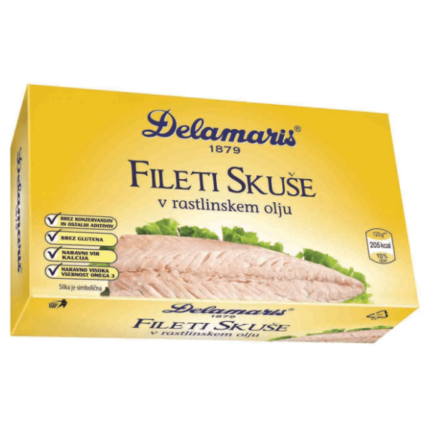 DELAMARIS fileti skuše u ulju 125g