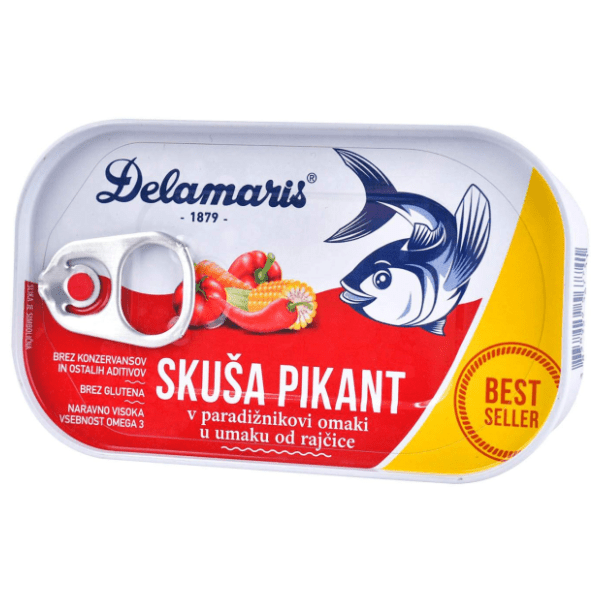 DELAMARIS skuša sa povrćem pikant 125g