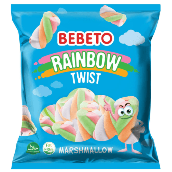 Gumene bombone BEBETO marshmallow rainbow twist 60g