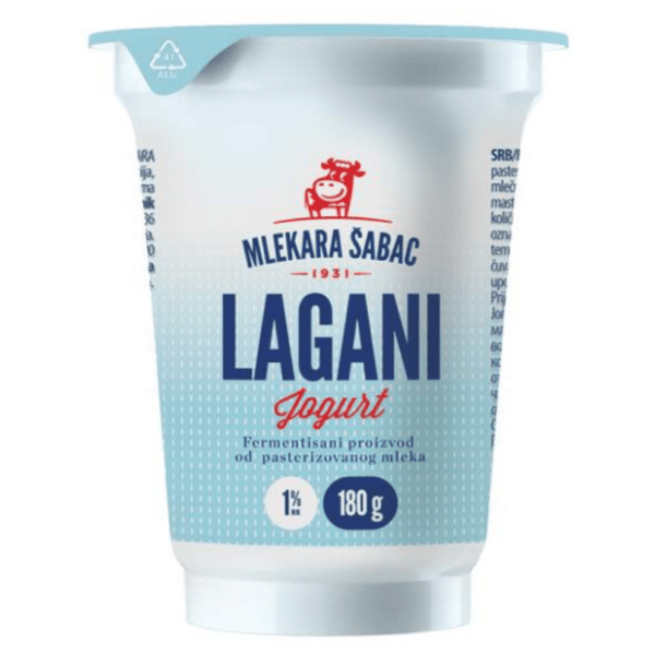Jogurt lagani 1%mm MLEKARA ŠABAC 180g