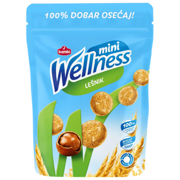 Keks WELLNESS mini lešnik 70g