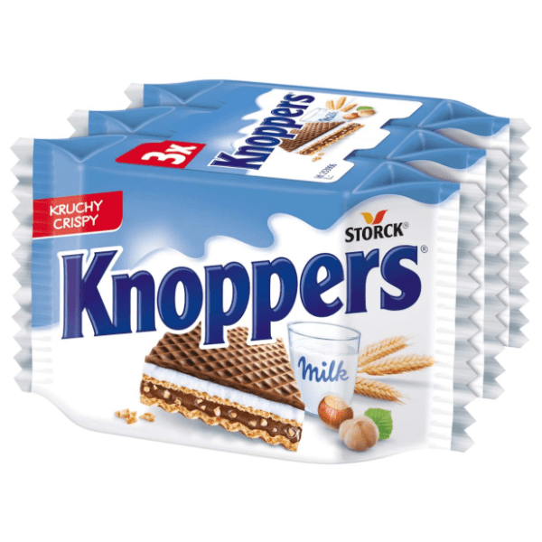 KNOPPERS vafl mleko i lešnik 3x25g
