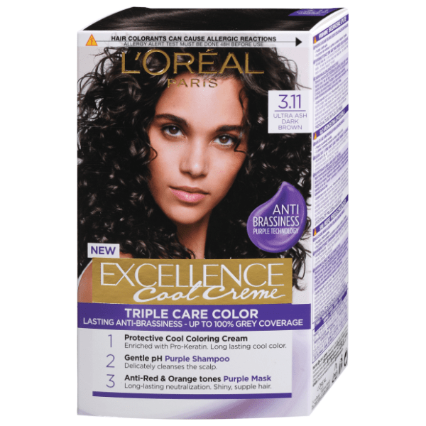 L'OREAL Excellence farba za kosu 3.11 ultra ash dark brown