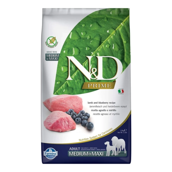 N&D Prime Mini adult jagnjetina borovnica 7kg