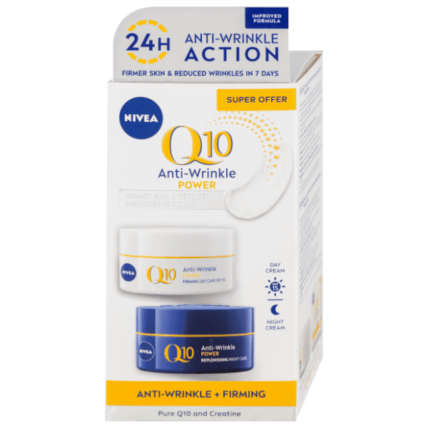 NIVEA krema za lice Duo Q10 (dnevna krema 50ml + noćna krema 50ml)