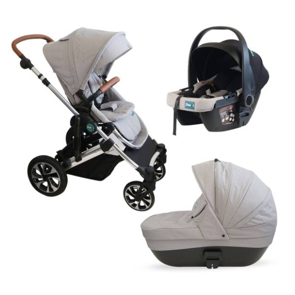 PUERRI kolica za bebe 3 u 1 Diamond Grey & Silver frame