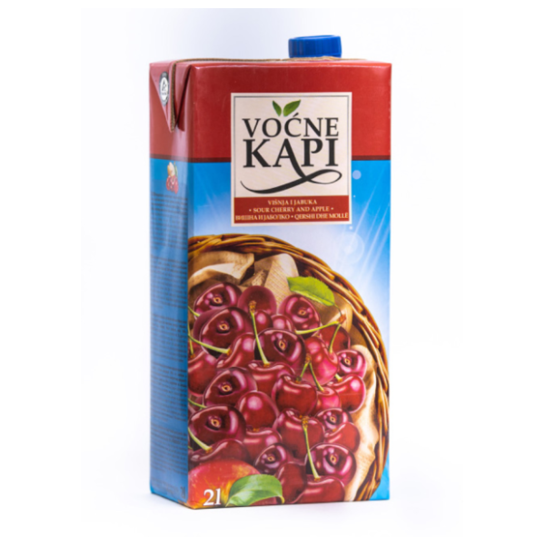 Sok NECTAR Voćne kapi višnja jabuka 2l