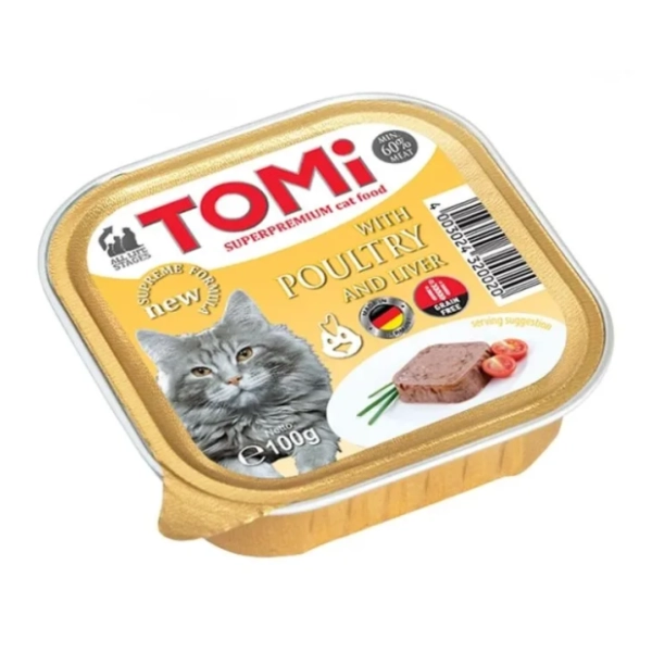TOMI hrana za mačke živina i jetra 100g