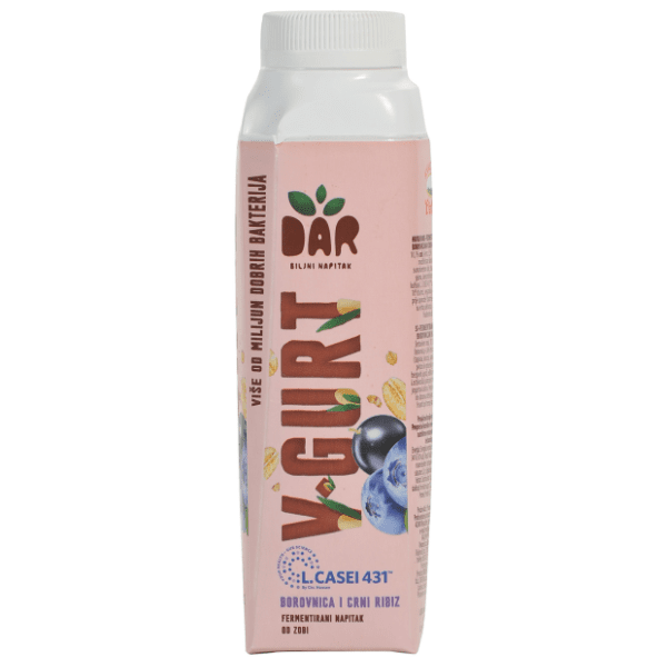 Veganski voćni jogurt DAR V-gurt borovnica crna ribizla 330g