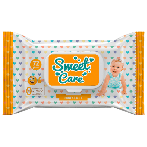 Vlažne maramice SWEET CARE Milk & Honey 72kom