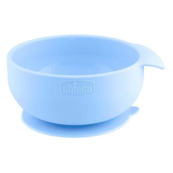 CHICCO Vakumski silikonski tanjir (6m+) plavi
