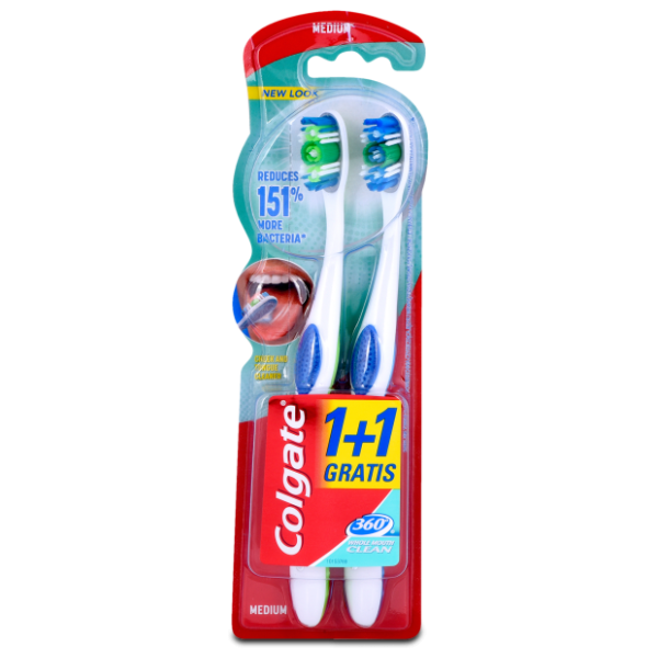 COLGATE 360° deep clean četkica za zube medium 1+1 gratis