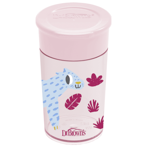 DR. BROWN'S No spill šolja 360 stepeni (9m+) roze 300ml
