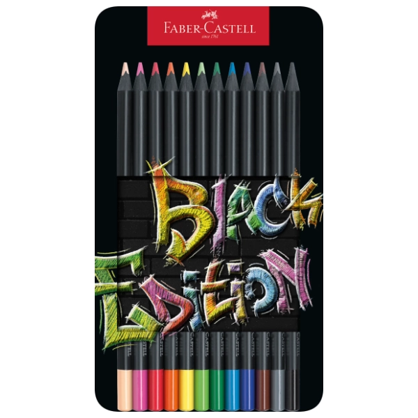 Drvene boje FABER CASTELL black edition 12kom