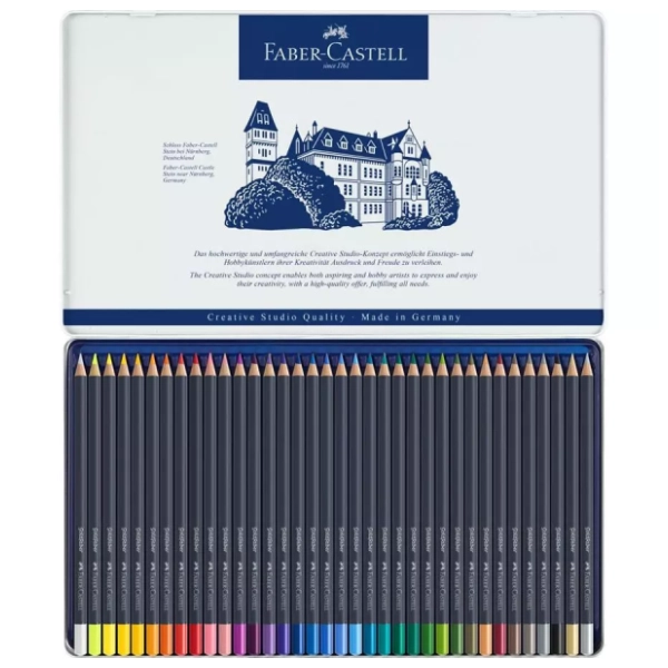 Drvene boje FABER CASTELL goldfaber permanent metalna kutija 36kom