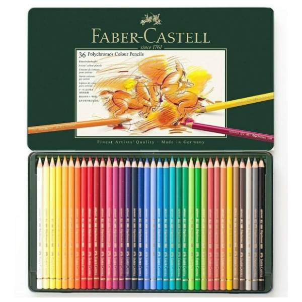 Drvene boje FABER CASTELL polychromos metalna kutija 36kom