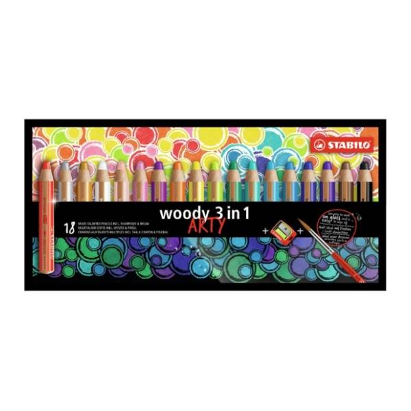 Drvene boje STABILO woody arty set 3u1 18kom + zarezač