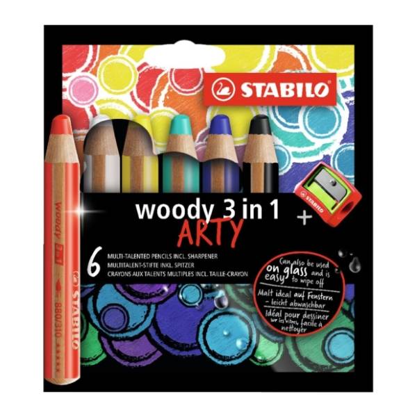 Drvene boje STABILO woody arty set 3u1 6kom + zarezač