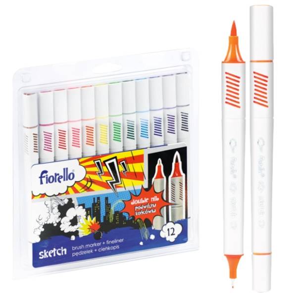 Flomaster sa četkicom + fineliner  FIORELLO 12kom
