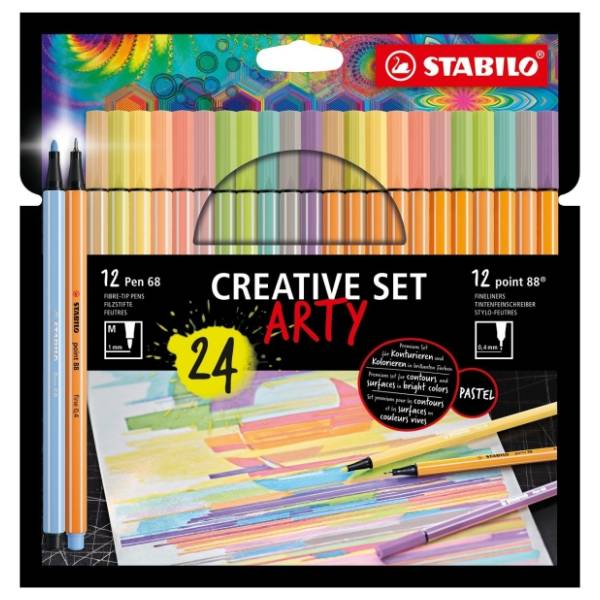 Flomasteri STABILO set point 88 + finelineri pen 68 24kom