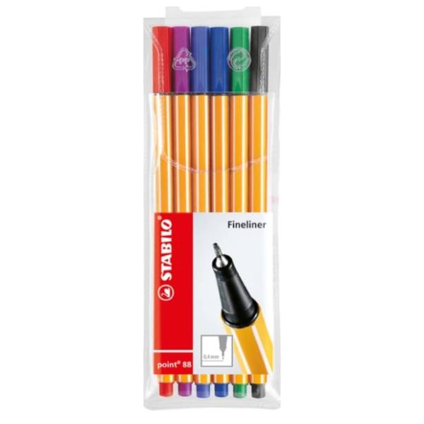 Flomasteri STABILO finelineri point 88 set 6kom