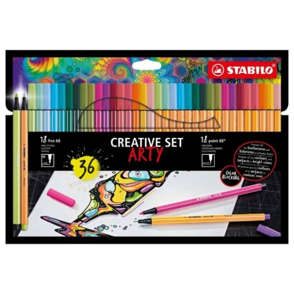 Flomasteri STABILO set point 88 + finelineri pen 68 36kom