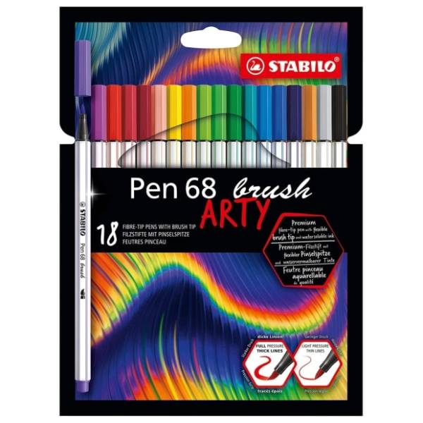 Flomasteri STABILO pen 68 brush 18kom