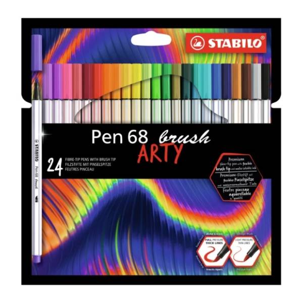 Flomasteri STABILO pen 68 brush 24kom