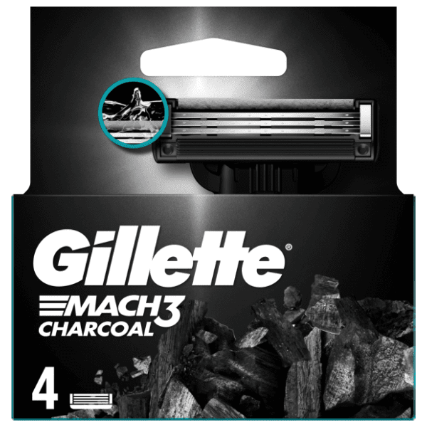 GILLETTE Mach3 charcoal patrone za brijač 4kom