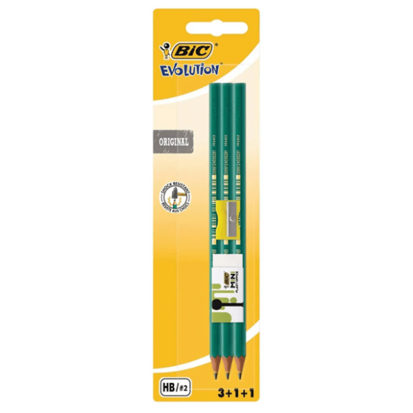 Grafitna olovka BIC evolution 3kom & zarezač i gumica gratis