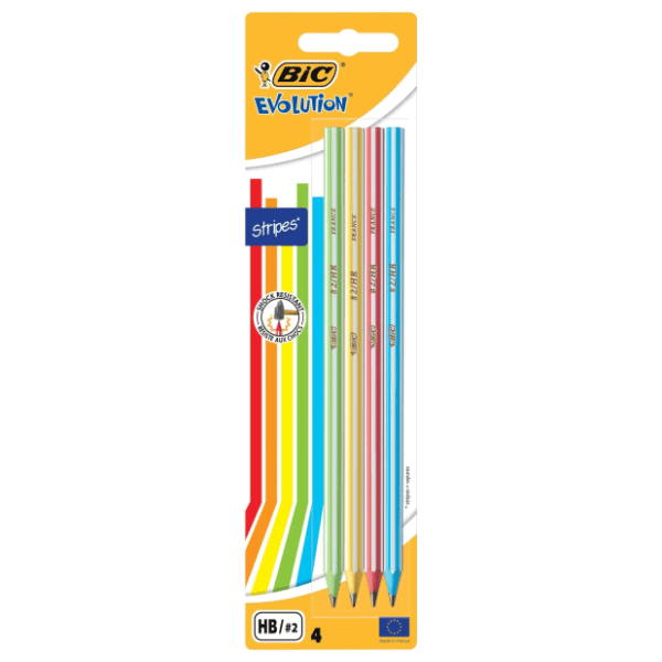 Grafitna olovka BIC evolution stripes 4kom