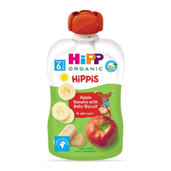 HIPP organic kašica jabuka banana sa keksom 100g