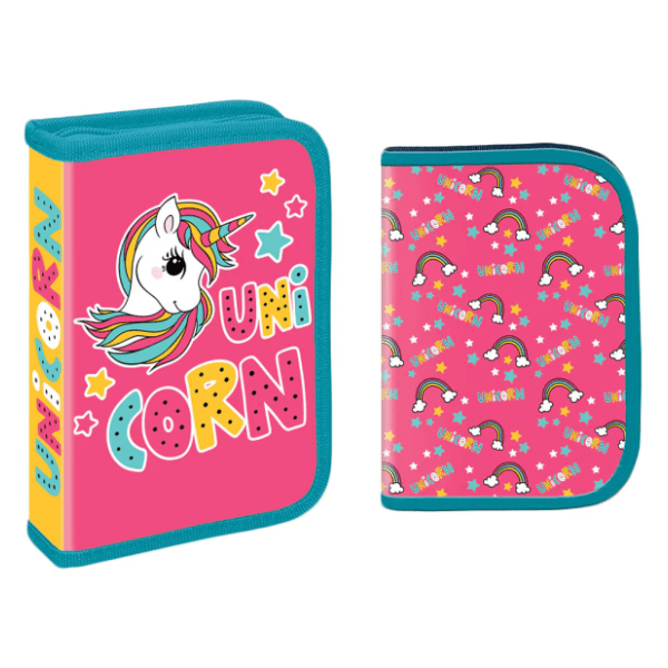 Jednodelna pernica sa dva flepa S-COOL Unicorn puna 