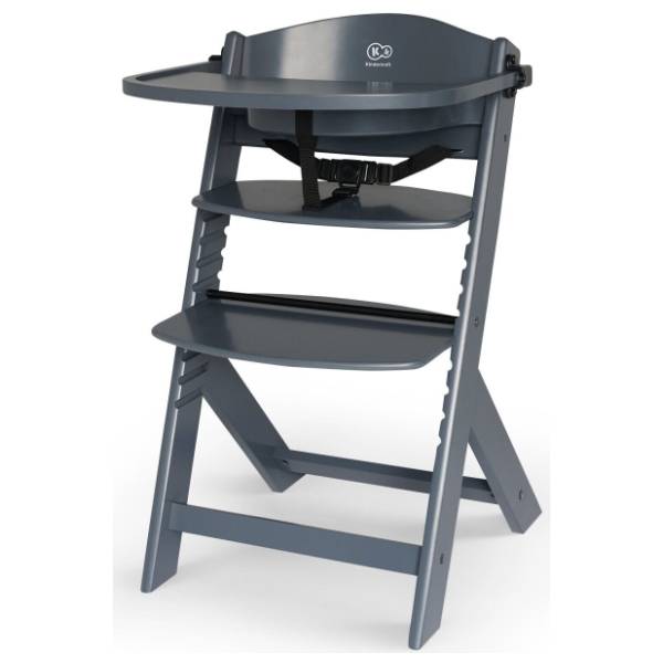 KINDERKRAFT stolica za hranjenje 2u1 Enock full grey