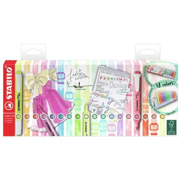 Markeri STABILO swing cool fashion 18kom
