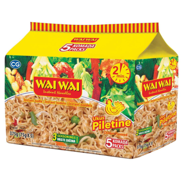 Nudle WAI WAI ukus piletine 5x75g