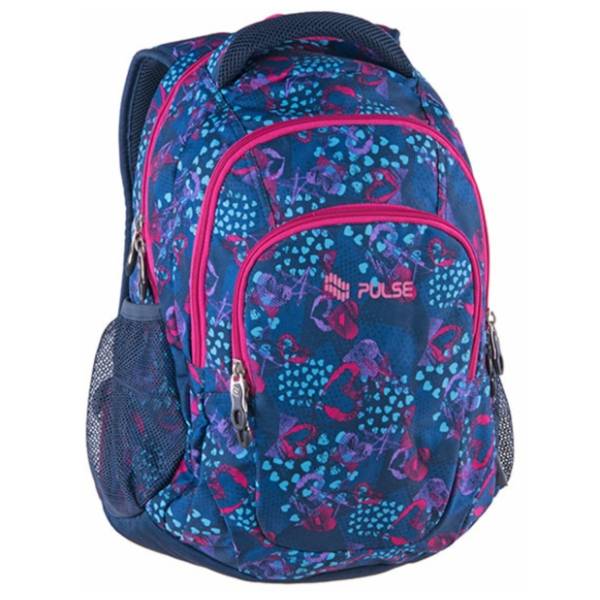 Ranac za školu PULSE Teens blue heart