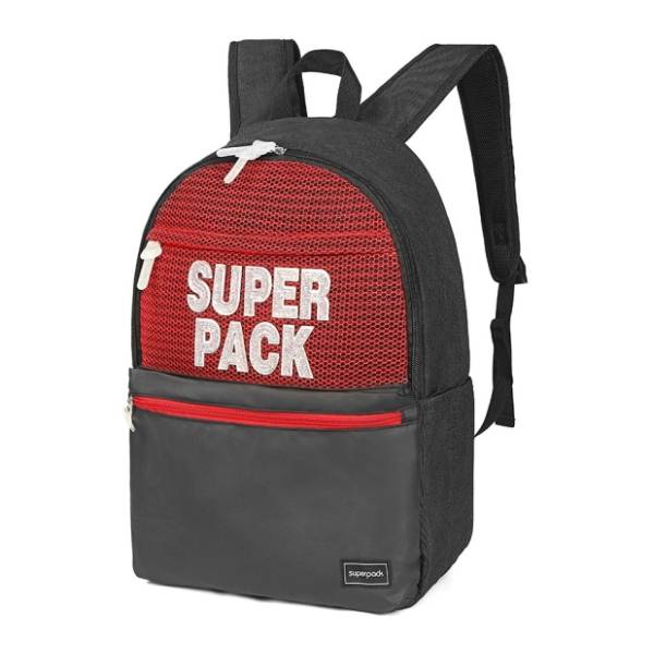 Ranac za školu S-COOL Teenage superpack crveno-crni