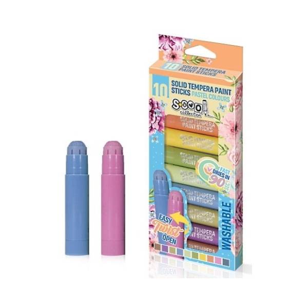 Tempere u stiku S-COOL pastel 10ml 10kom