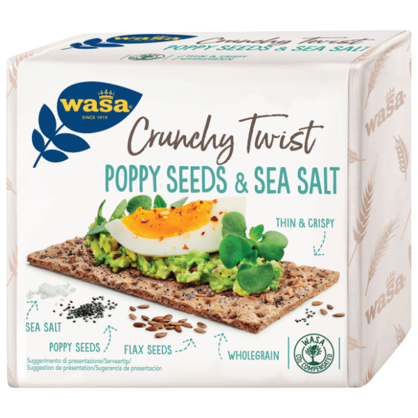 WASA hrskavi hleb crunchy twist mak i morska so 245g