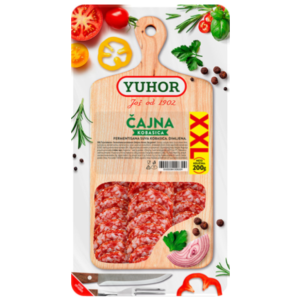 Yuhor čajna kobasica slajs XXL 200g